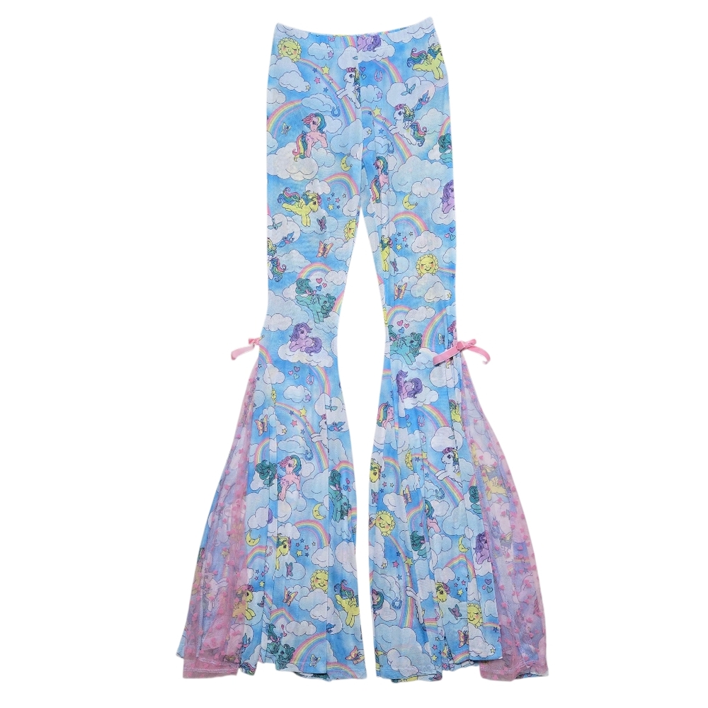Dolls Kill x My Little Pony Rainbow Chaser Mesh Flares Pants